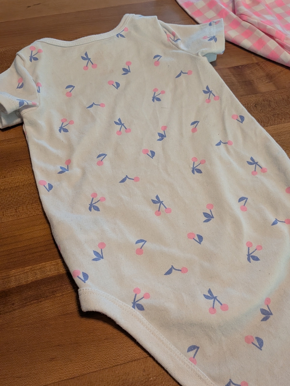 Cat & Jack Pink and White Gingham Legging Set with Floral Bodysuit - Picture 5 of 5